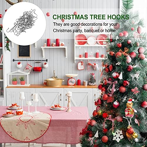 50pcs Metal Hangers for Christmas Decorations Multi-Functional Xmas Hanging Hooks for Ornaments Baubles and Floral Arrangements Punch Space-Saving Shape - Image 4