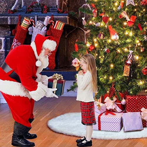 Christmas Tree Skirt - 36 inches White Christmas Tree Skirt, High-End Soft Classic Fluffy Faux Fur Tree Skirt for Xmas Tree Decorations and Ornaments - Image 2