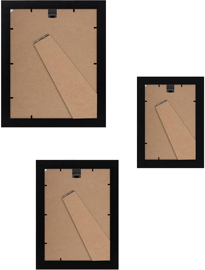 Americanflat Set of 10 Picture Frames with Shatter-Resistant Glass - Gallery Wall Frame Set with Two 8x10, Four 5x7 and Four 4x6 Frames - Signature Collection - Black