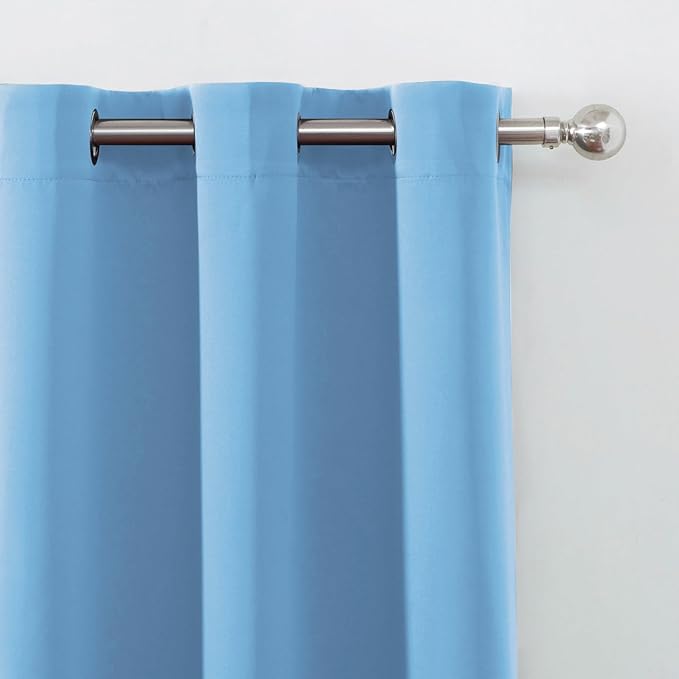 LEMOMO Sky Blue Thermal Blackout Curtains/42 x 84 Inch/Set of 2 Panels Room Darkening Curtains for Bedroom