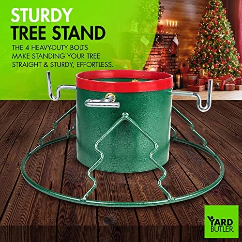 Yard Butler Santa's Helper Christmas Tree Stand - Heavy-Duty Stand - Metal Stand Base for Live Christmas Tree - Durable & Weighted Base - For 3–6' Trees - Image 2