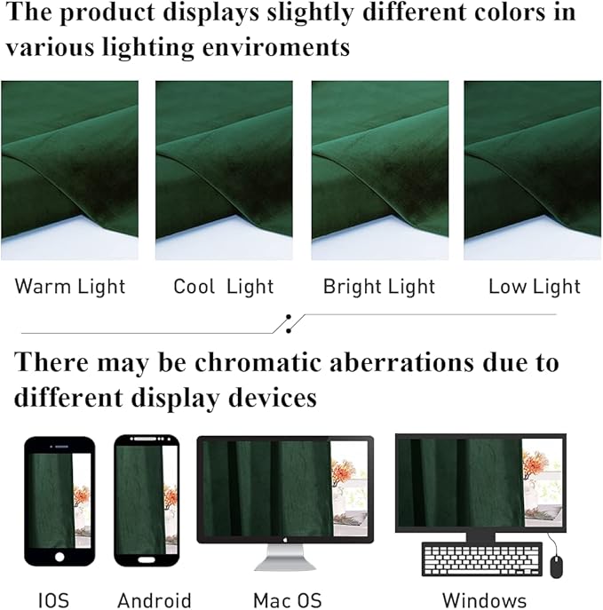 StangH Dark Green Curtains 90 inches - Super Soft Velvet Window Drapes for Bedroom, Christmas Holiday Home Decor for Party/Living Room Sliding Door, W52 x L90 Each Panel, 2 Panels
