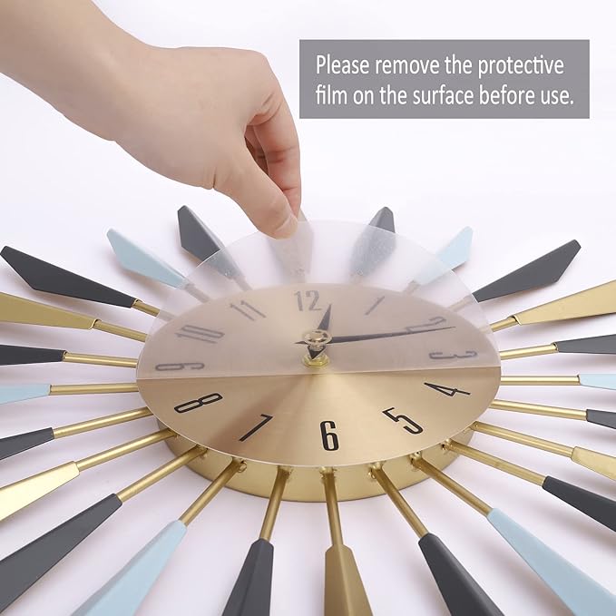 22 Inch Large Metal Wall Clock - Modern Design, Easy to Read for Bedroom, Dining, Living Room, Kitchen, Office Decor