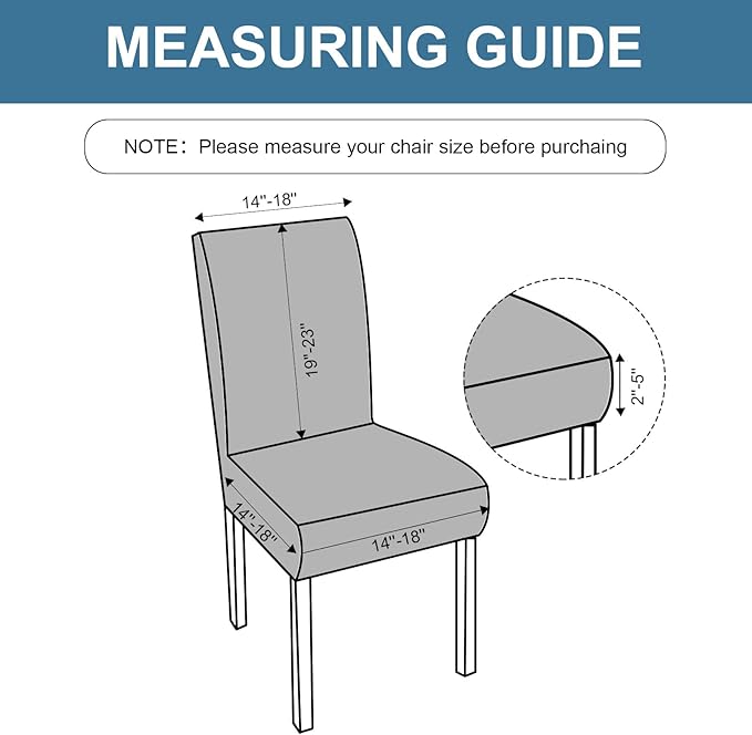 Genina Waterproof Chair Covers for Dining Room, Stretch Jacquard Dining Chair Slipcovers Removable Washable Chair Protector for Kitchen, Hotel, Restaurant (Leaves-Light Blue, 6 PCS)