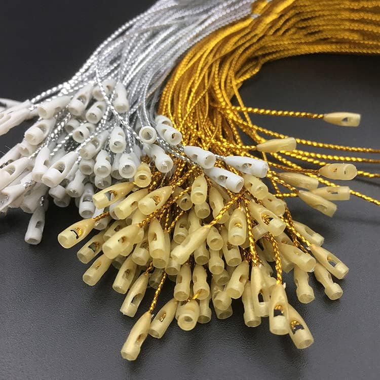 1000pcs Gold Christmas Ornament Hanger Snap Locking String Ornament Hangers Snap Locking Tighten The Pendant Rope Bullet Gold Thread for Christmas Tree Ornament Decorations (Silver) - Image 3