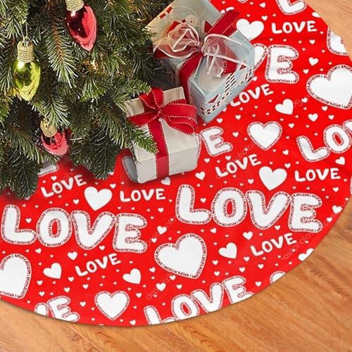 Happy Valentine's Day Tree Skirt Christmas Tree Ornaments Tree Skirt for Christmas Decoration 48" - Image 2