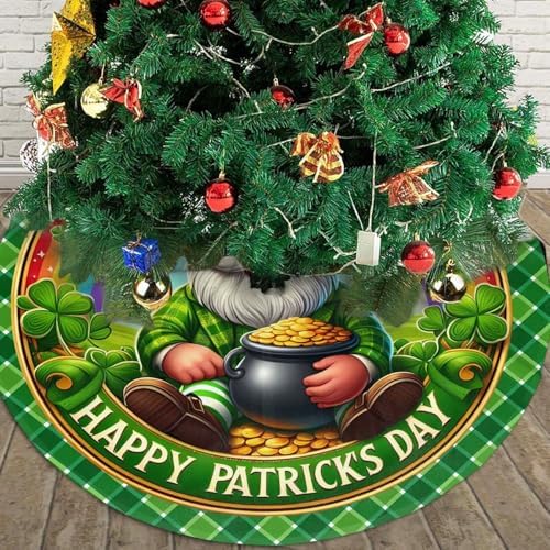 St. Patrick's Day Tree Skirt Christmas Tree Ornaments Tree Skirt for Christmas Decoration 36" - Image 3