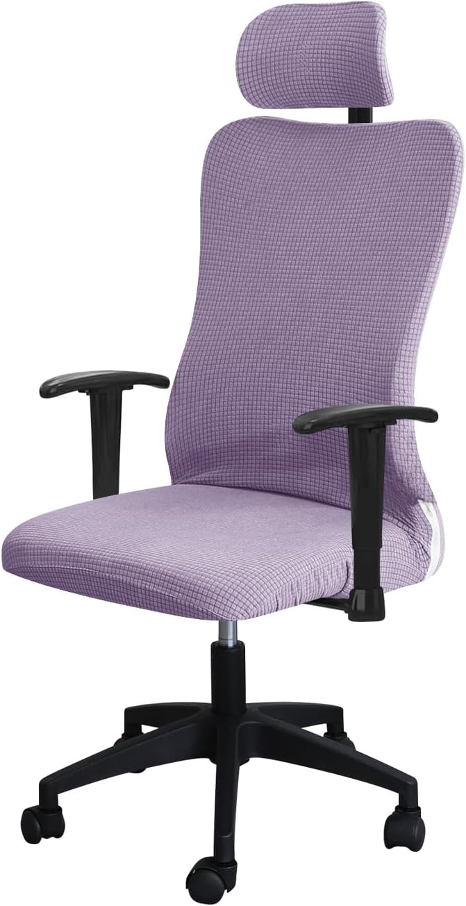 FORCHEER Ergonomic Office Chair Set with Headrest Cover, Water Repellent, Purple