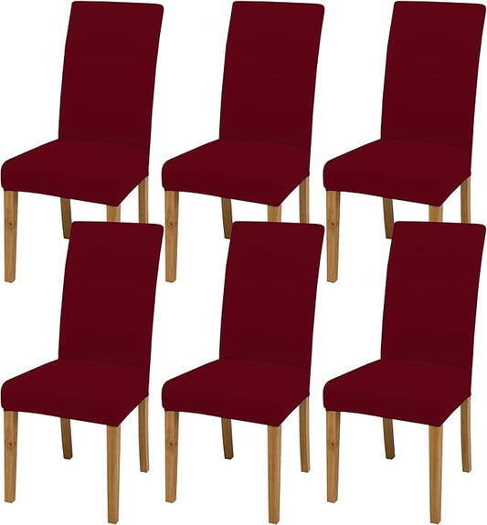 BIETYONE Dining Chair Covers,Dining Room Chair Covers Set of 6,Stretch Kitchen Chair Cover,Washable Dining Chair Cover,Parsons Chair Slipcovers Protective,for Home,Restaurant,Banquet