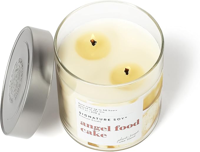 Signature Soy Lidded Angel Food Cake Scented Candle, Large Jar