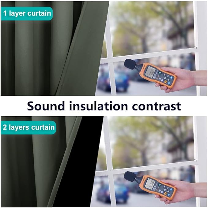NICETOWN 100% Blackout Curtains 102" Long, Pair of Energy Smart & Noise Blocking Out Drapes for Baby Room Window, Thermal Insulated Guest Room Lined Window Dressing(Dark Mallard, 52" Wide)