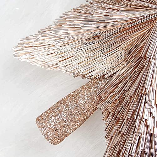 Luxury Christmas Tree Topper Handmade Star Xmas Tree Decoration Unique Stars Light Pink Gold Toppers Indoor Decorations Outdoor Ornaments (Rose, M (8 inches)) - Image 4