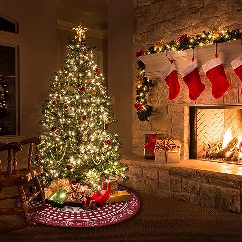 Christmas Tree Skirt 48inch Red Deer Rustic Xmas Decor for Party - Image 5