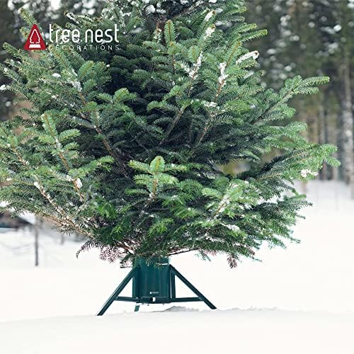 Tree Nest Christmas Tree Stand Base Tree Holder Modern Design for 8.5ft Real Trees Steel Stable for Xmas Tree Decoration Geometric (Medium, Red) - Image 3