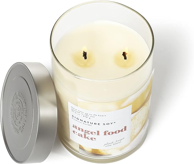 Signature Soy Lidded Angel Food Cake Scented Candle, Extra Large Jar