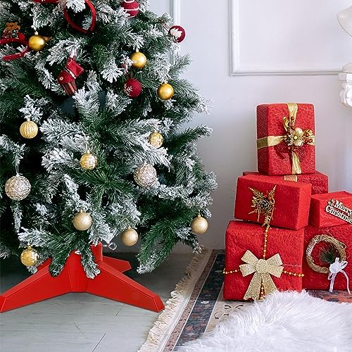 Blissun Christmas Tree Stand, Xmas Tree Base Stand, Christmas Tree Holder for Real Trees, Fits up to 8FT Real and Artificial Trees, Red - Image 5