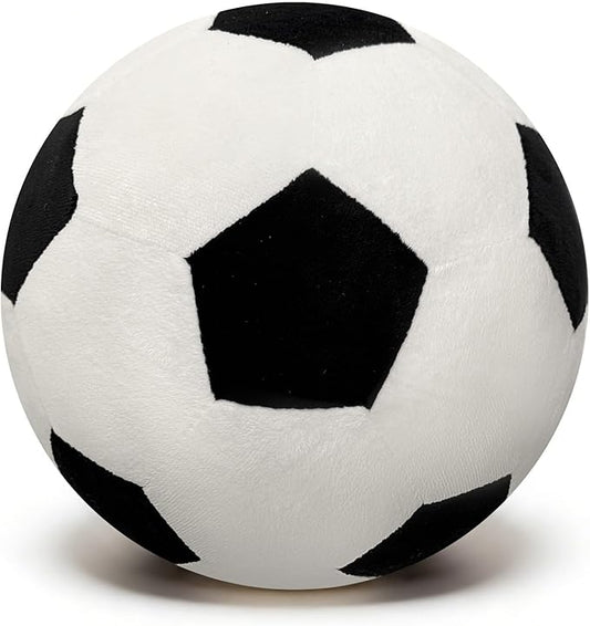Fluffy Soccer Pillow - 11.7" Orbicular Durable Soccer Ball Plush, Soft Stuffed Soccer Decorative Pillows for Couch & Bedroom, Sports Gift for Soccer Enthusiasts
