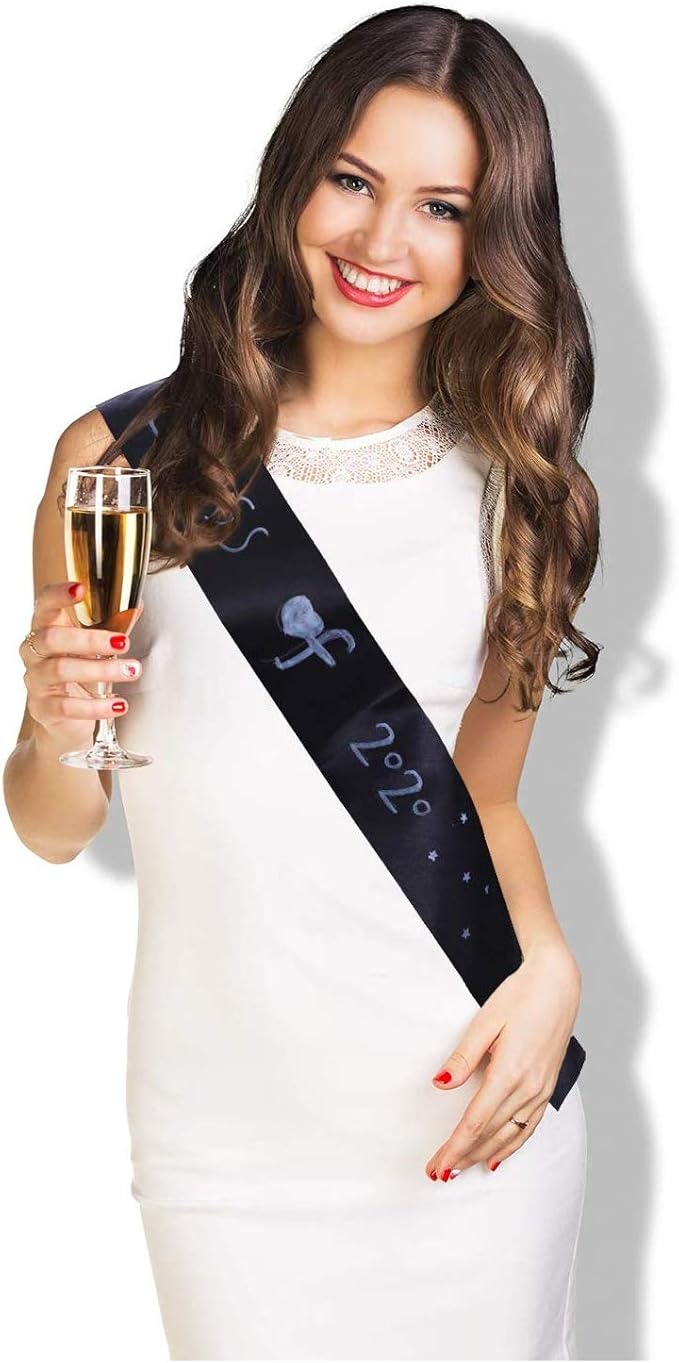 12 Pieces Blank Satin Sashes Plain Sashes Party Accessory for Wedding Party DIY Supplies (Black)