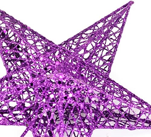 BinaryABC Iron Christmas Tree Star Topper,20cm Glittering Tree Topper - Image 4