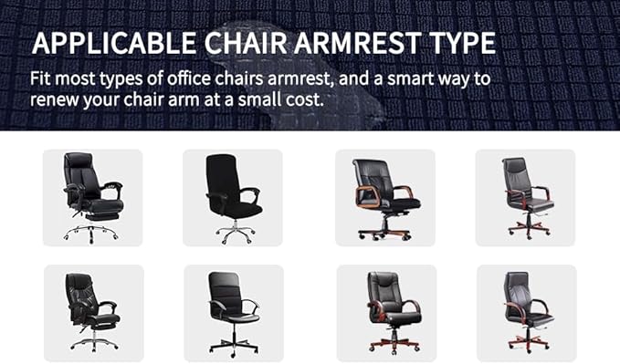 FORCHEER Office Chair Armrest Cover with Zipper Stretchable Water Resistant 15 inch Computer Office Chair Arm Rest Slipcover for Desk Chairs Arm 2 Pieces Washable Removable, Dark Brown