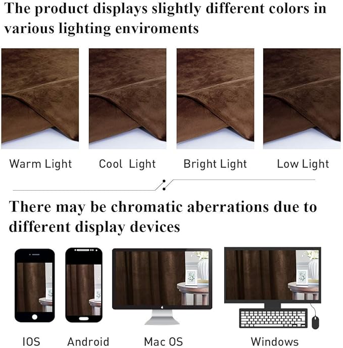 StangH 62 inches Wide Brown Velvet Curtains Blackout - Grommet Room Darkening Nursery Curtains 2 Panels, Heavy Luxury Drapes Thermal Insulated for Sliding Glass Door/Hallway, W62 x L96