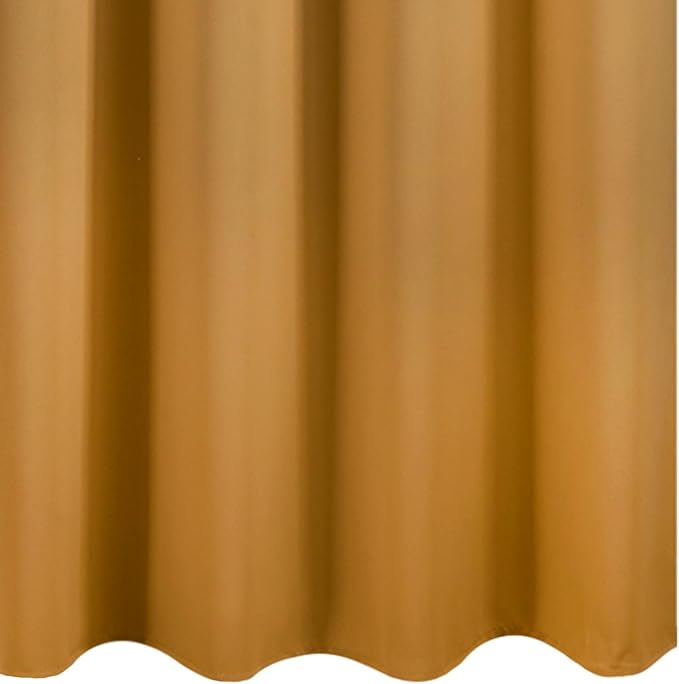 LEMOMO Mustard Yellow Blackout Curtains 66 x 63 Inch Length/Set of 2 Curtain Panels/Thermal Insulated Room Darkening Blackout Curtains for Bedroom
