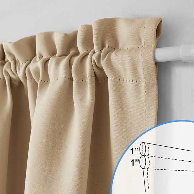 NICETOWN Room Darkening Curtains Panel - Entryway Decor Thermal Privacy Door Draperies for Glass/Front Door Blind, 36" Width x 72" Length, Biscotti Beige, One Panel