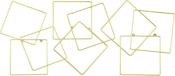 Hicarer 3 Pcs Interlocking Rings Wall Sculpture Gold Metal Home Wall Decor Abstract Aesthetic Gold Decoration for Art Bedroom Living Room Bathroom Home(Square)