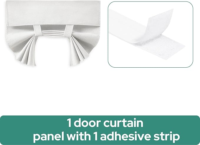 HOMEIDEAS 100% White Linen Blackout French Door Curtains, Privacy Door Window Curtains, 34 X 40 Inch Room Darkening Blinds, Thermal Insulated Shades for Bedroom, 1 Panel