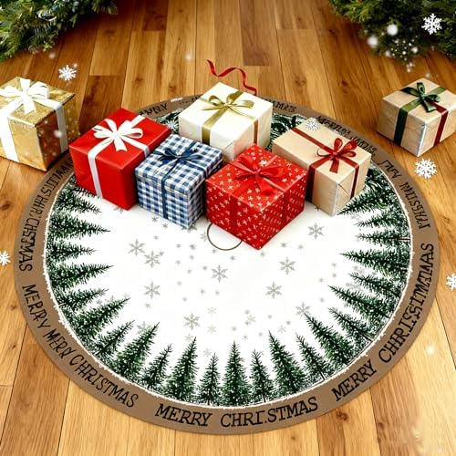 Christmas Christmas Tree Skirt 36 Inch, Snowflake Winter Holiday Tree Mat Decoration - Image 6