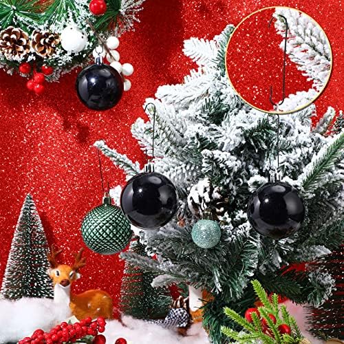 Mixweer 120pcs Christmas Ornament Hooks 0.51 x 2.36'', Black - Image 2