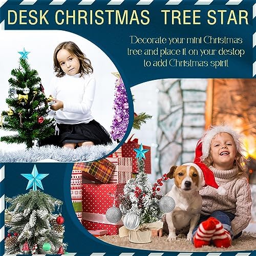 Hanaive Christmas Tree Topper Mini Star Small, Blue, 2.36 Inch, Plated - Image 5