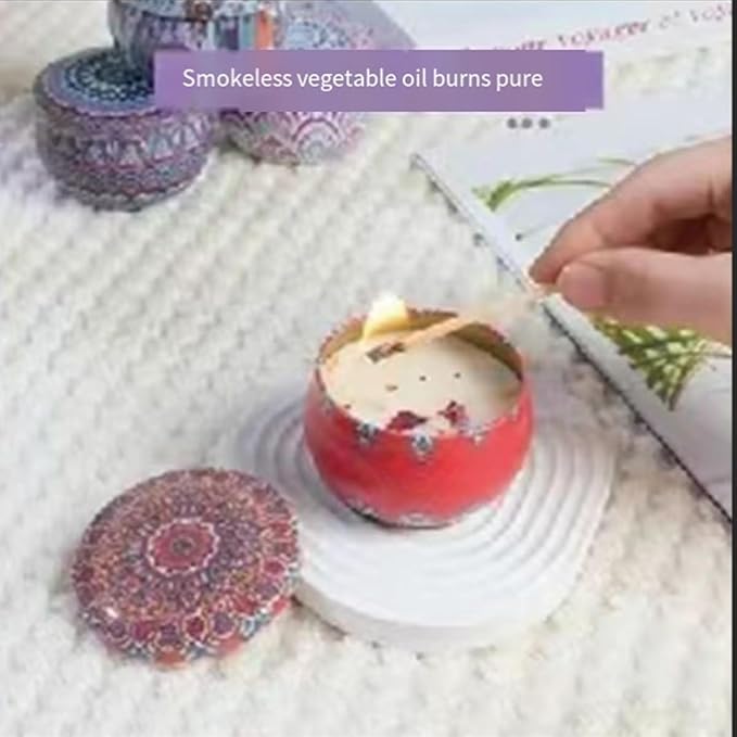 Rose Scented Candles, Aromatherapy Candles for Home, ong Burn Scented Candles with Lid, Sustainable Use of Tin Boxes