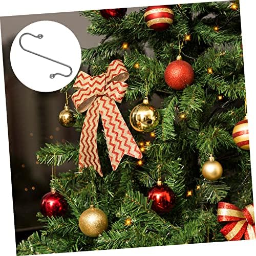 LABRIMP 40pcs Xmas Hanging Hooks Bead Design Multi-Functional Metal Hooks for Christmas Decorations Punch Installation for Baubles and Ornaments Material - Image 5