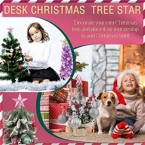 Hanaive Christmas Tree Topper Mini Star Small, Pink, 2.36 Inch, Plated - Image 5