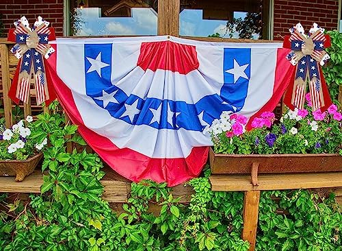 Large Patriotic Wreath Bows Labor Day Decor Bows for Wreath American Flag Blue Stars Burlap Patriotic Bows for Front Door Veterans Day Indoor Outdoor Wall Tree Topper Party Decoration Supplies - Image 4