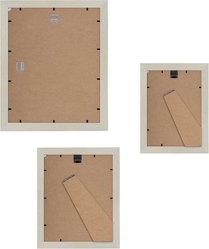 Americanflat Set of 7 Picture Frames with Shatter-Resistant Glass - Gallery Wall Frame Set with One 11x14, Two 8x10 and Four 5x7 Frames - Signature Collection - Light Wood