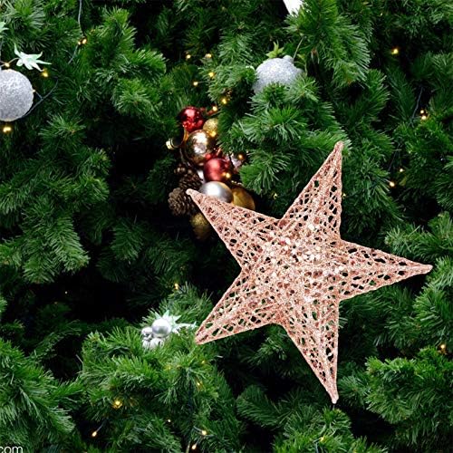 BinaryABC Iron Christmas Tree Star Topper,20cm Glittering Tree Topper - Image 2