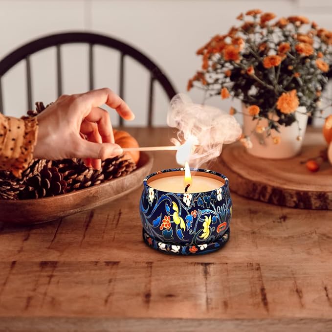 2 Pack Scented Candles Set for Thanksgiving, Soy Wax Stress Relief Aromatherapy Candles, Relaxation Gift for Women, Ideal for House-Warming and Birthday
