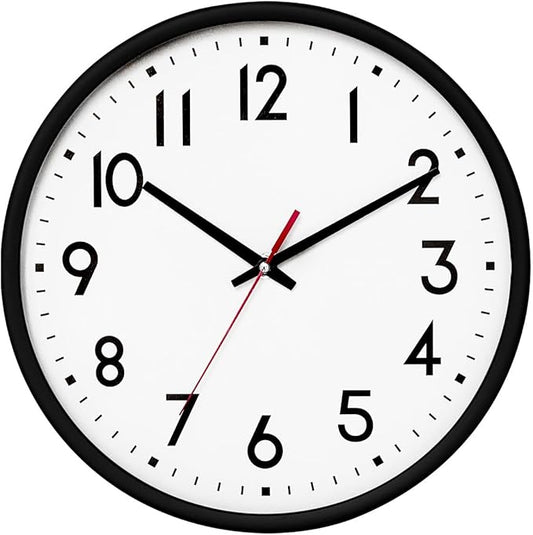 HZDHCLH Wall Clock Black,Silent Wall Clocks Battery Operated 10 Inch Modern Non Ticking Analog Clock Decorative for Kitchen Bedroom Living Room Office Classroom