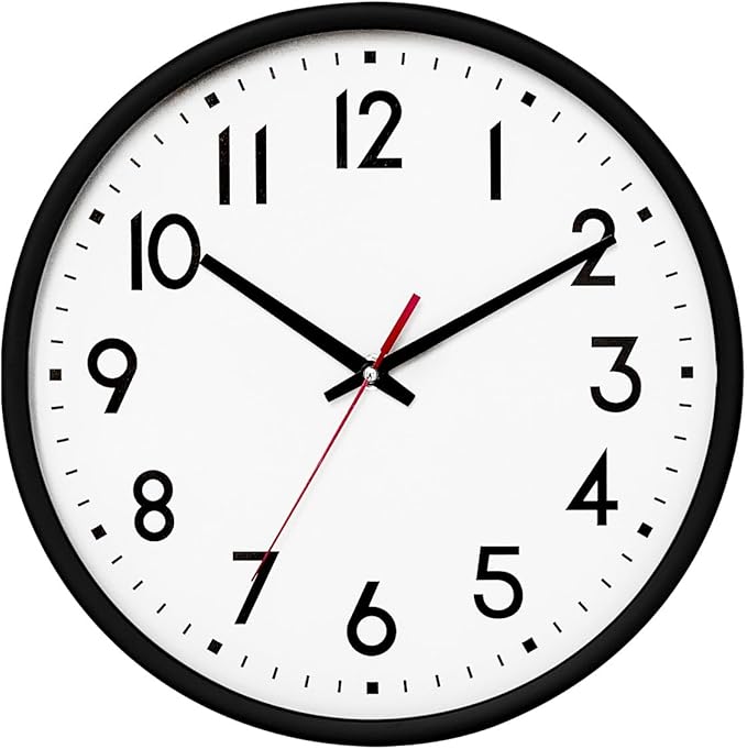 HZDHCLH Wall Clock Black,Silent Wall Clocks Battery Operated 12 Inch Modern Non Ticking Analog Clock Decorative for Kitchen Bedroom Living Room Office Classroom