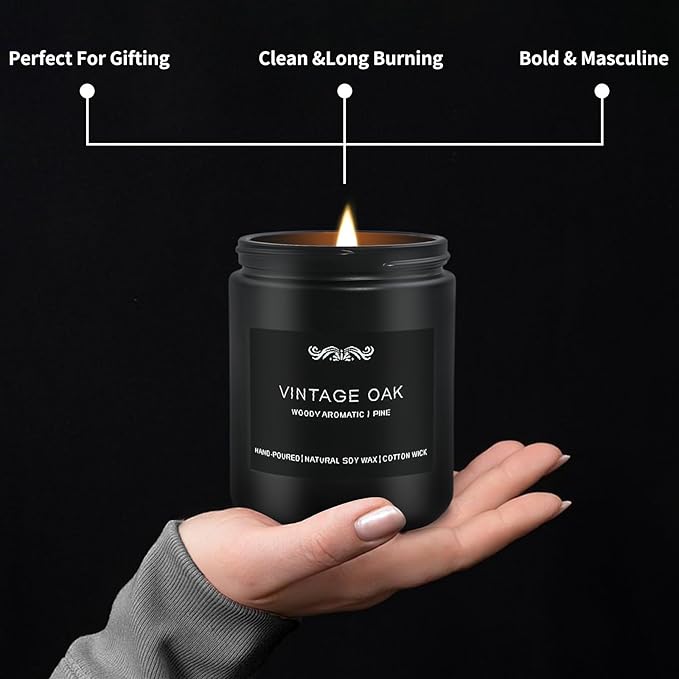6 Pack Candles for Home Scented Aromatherapy Candles Gifts Set for Men, Men Candle Set, 42 oz 300 Hour Long Lasting Candles, Gifts for Mens, Birthday, Anniversary Present