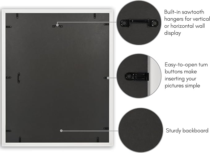 Americanflat Vintage Frames - 16x20 Picture Frame with Beaded Accents and Polished Plexiglass - Use as 11x14 Frame or Display 16x20 Photos Without Mat - Heirloom Collection - Wall Display - White