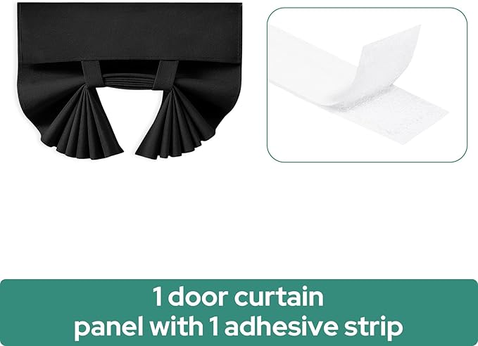 HOMEIDEAS 100% Black Linen Blackout French Door Curtains, Privacy Door Window Curtains, 34 X 68 Inch Room Darkening Blinds, Thermal Insulated Shades for Bedroom, 1 Panel