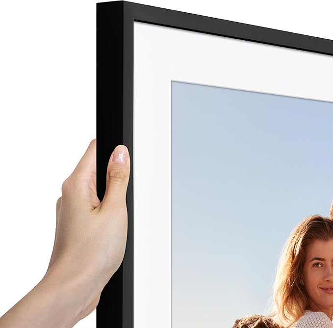 Americanflat 28x40 Poster Frame with Polished Plexiglass - Use as 24x36 Frame with Mat or Display 28x40 Photo Without Mat - Soho Collection - Deep Molding Picture Frames for Wall Display - Black