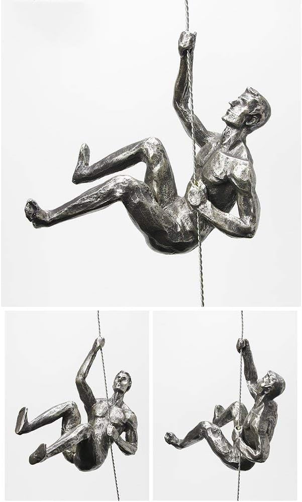 Unbound Resin Climbing Man Wall Sculptures Creative Hand-Finished Sculpture Figurine for Bar/Home/Office Art Decor (Posture Left)