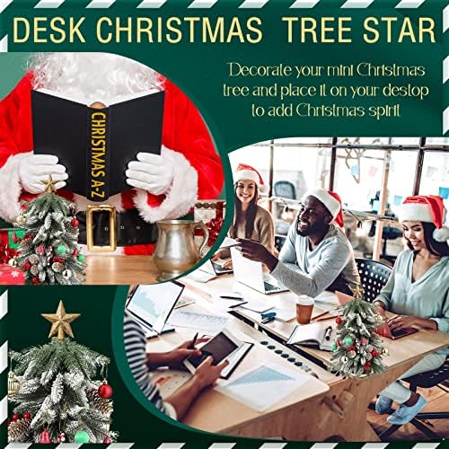 Hanaive Christmas Tree Topper Mini Star Small, Gold, 2.36 Inch, Glitter - Image 4