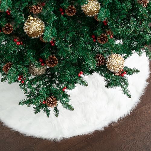 Mr. Pen Christmas Tree Skirt - 48 inches, Faux Fur, White by MrPen