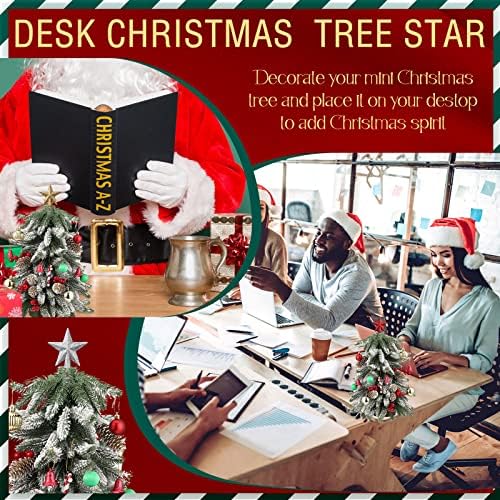 Hanaive 3 Pcs Mini Christmas Tree Topper Small Star, Multi, 2.36'', Glitter - Image 4