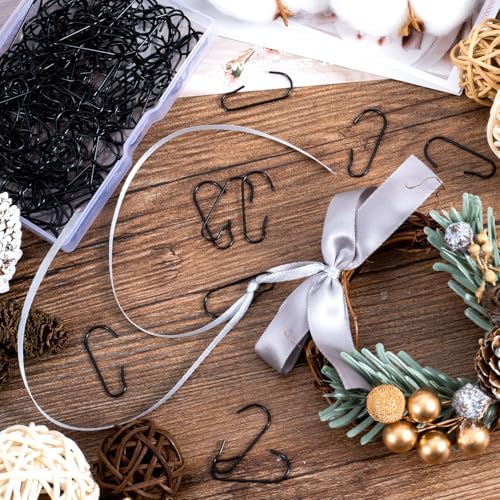 100 Pcs Christmas Ornament Hooks, Metal Wire Hanging Hook, Adjustable C-Shaped Ornaments Hanger for Christmas Tree Decoration, Garland (Black, 1.18??0.5 inch) - Image 5